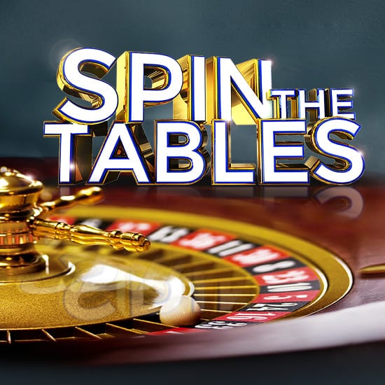 Spin The Tables gaming promotion square banner
